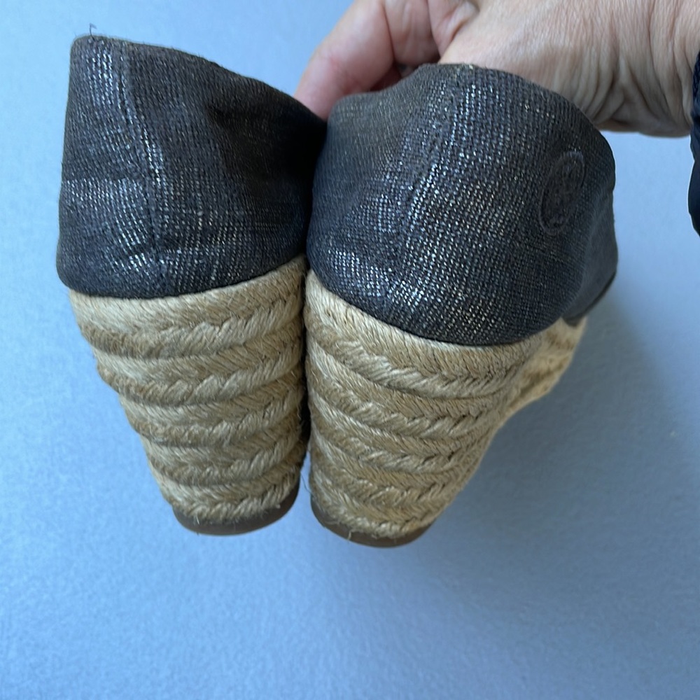 Tory Burch Filipa Espadrille Wedge Heel metallic size 8.5 - Picture 5 of 10